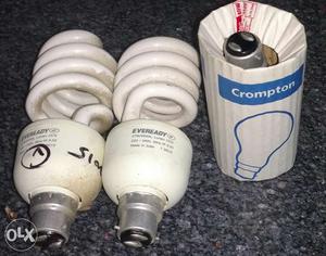 2 CFL Eveready and 1 Bulb Crompton - -Alltogether