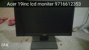 Black Acer Flat Screen Lcd Monitor 19 Inch