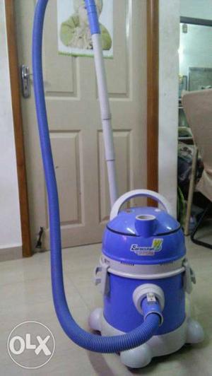 Blue And White Canister Vacuum Cleaner