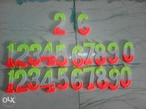 Green Red Grey Plastic Candle Numbers