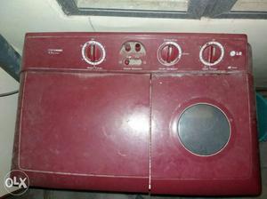 Red Twin Top Load Clothes Washer