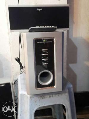 White And Black Multimedia Speaker With Remote Control
