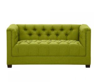 callaire 2 seater chesterfield sofa in lime color
