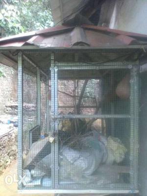 Grey Metal Bird Cage