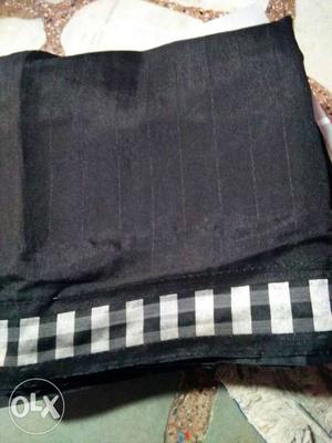 Black cotton sari
