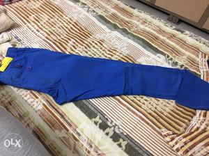 Blue Fitted Pants new jeans 32 size pure cotton