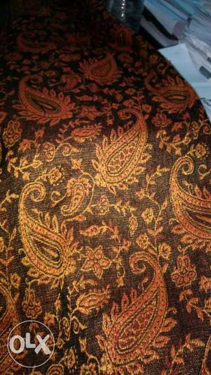 Brown And Beige Paisley Print Textile