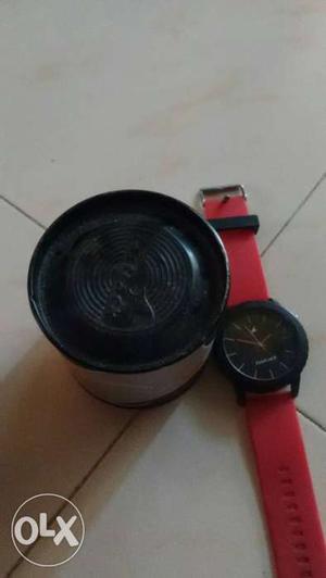 Fast track black nd red watch