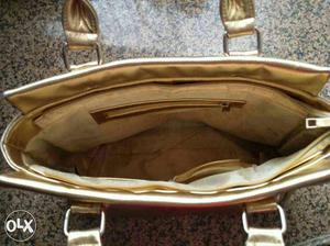 Gold Leather Handbag (Original DKNY)