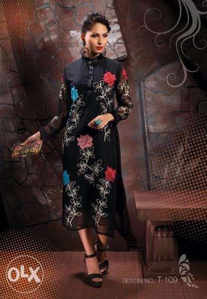 Heavy look designer party wear heavy embroidered kurti