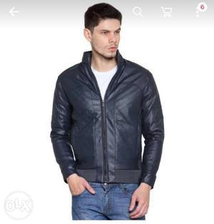 Men's Black Zip Up Leather Jacket