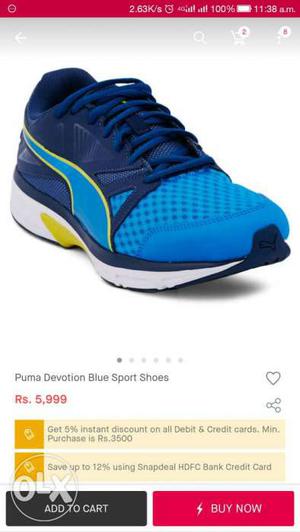This is puma devotion blue sport shoes bought in