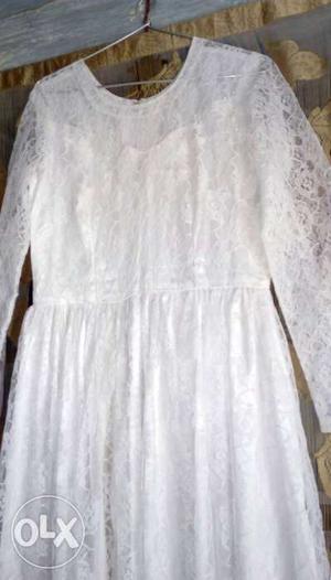 White satin gown