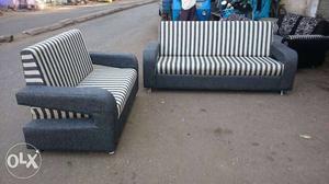 2 gray And White Stripe Sofa avilable