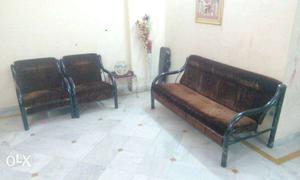 3+1+1 Wrought Iron Sofa Set in good condition,