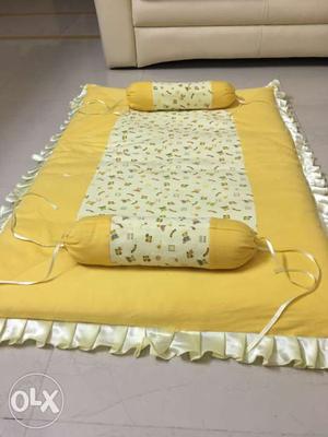 Baby mattress, pure cotton, unused with 2 side pillows