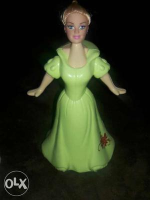 Barbie In Green Dress Plastic Doll