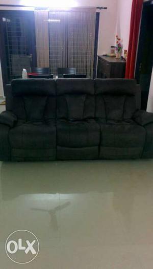 Black 3 Seat reclainer Sofa