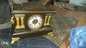 Brown And Gold Numerical Desk Clock