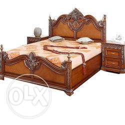 Brown Wooden Double bed with good condition