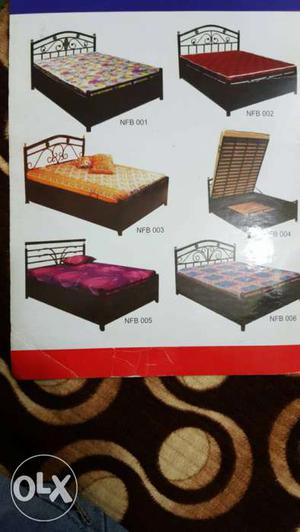Dabel bed with mattress with storage black paoder
