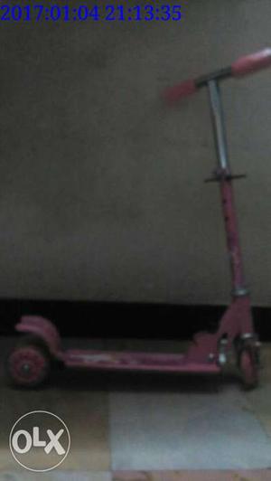 Gray And Pink Kick Scooter