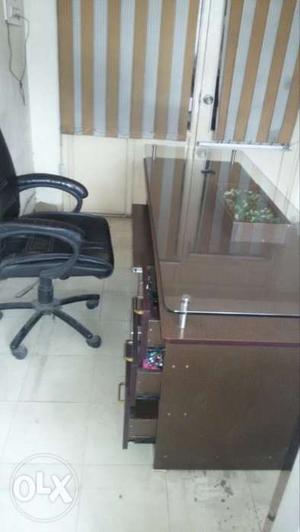 Office table and chair with keyboard slider
