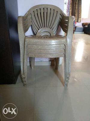 Plastic chairs 4 nos. Per chair rate 300