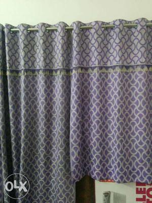 Purple And Gray Shower Curtain