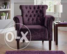 Purple Padded Tufted Sofa Chair