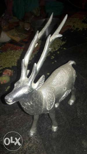 Silver Deer Figurine