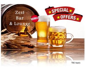 Superb Offers on Food & Drinks at Zest Bar and Lounge Delhi