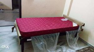 Wooden Bed - Single with Mattress - only 2 months used