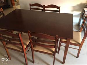 Wooden Rectangular Table With 6 Chairs