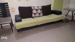 Yellow And Black 3 Seat Couch