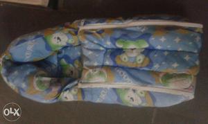 Baby's Blue And White Printed Swaddle