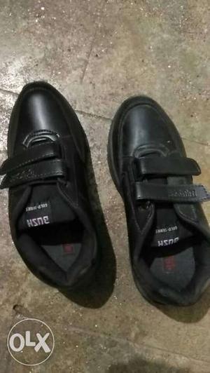 Black Leather Hsne Velcro Shoes
