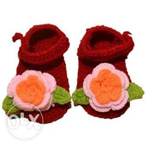 Crochet Baby Girl Winter Wear Booties