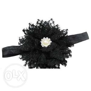 Elegant Black Flower Princess Birthday Headband