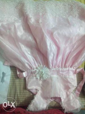 Girl's Pink Velvet Sleeveless Dress
