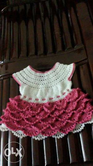 Handmade baby crochet frock. Can be made with any