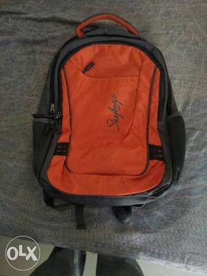 Men's Black And orange Backpack