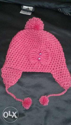 Pink baby cap