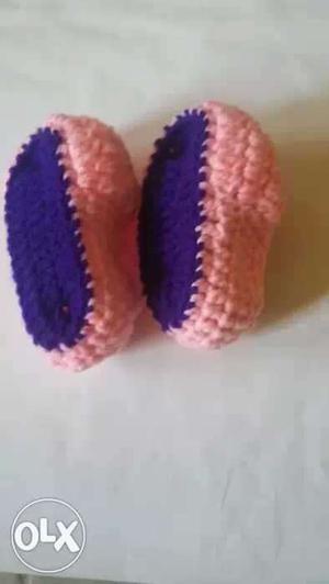 Purple And Pink Knit shoes