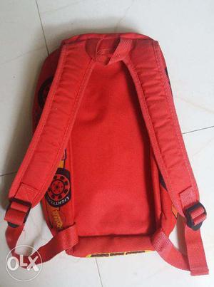 Red Lightening Mcqueen Car School Bag ideal for 1 upto