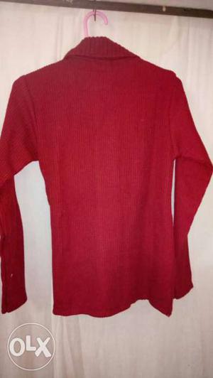 Red color ladies sweater last piece left