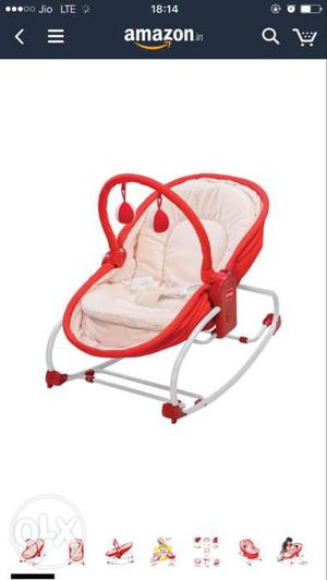 Baby's White And Red Rock And Play Sleeper