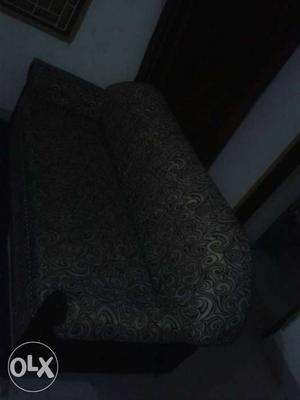 Black And Gray Floral Fabric Sofa