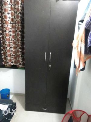 Black Wooden 1 Drawer Armoire