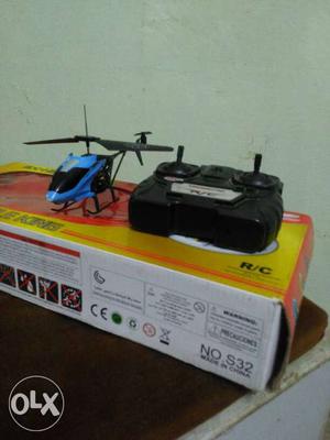 Blue Rc Helicopter Toy With Box